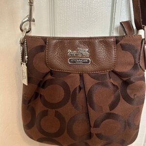 Vintage Coach Brown Signature Crossbody Bag